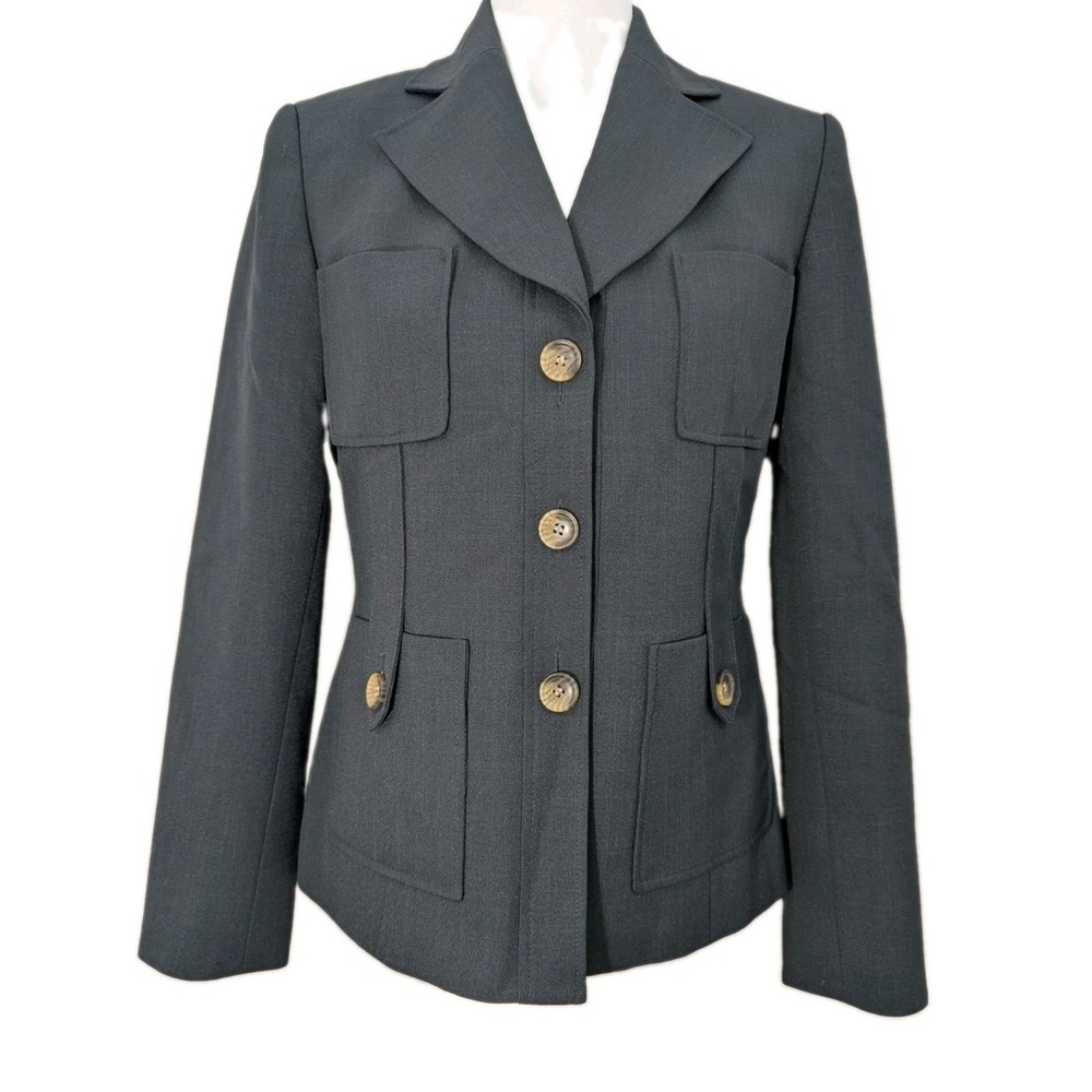 Evan Picone Navy Blue Single Breasted Blazer Women's Size 6